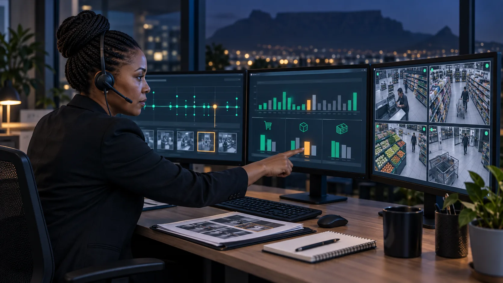 A Swipe-Guard analyst comparing operational exceptions with optional CCTV evidence